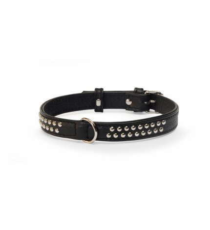 COLLARE FODERATO CON BORCHIE 30x600 NERO