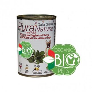 Dalla grana pura natura cane adult bio con pollo e salvia da 400 gr in lattina