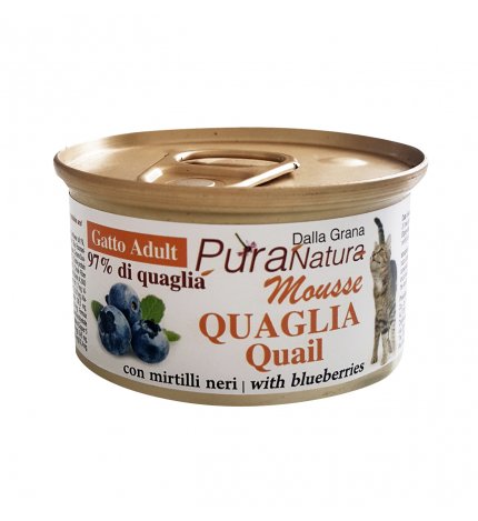 DALLA GRANA PURA NATURA GATTO ADULT MOUSSE QUAGLIA DA 85 GR IN LATTINA