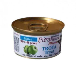 DDalla grana pura natura gatto kitten mousse trota da 85 gr in lattina