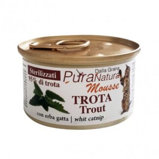 DALLA GRANA PURA NATURA GATTO STERILIZZATO MOUSSE TROTA DA 85 GR IN LATTINA