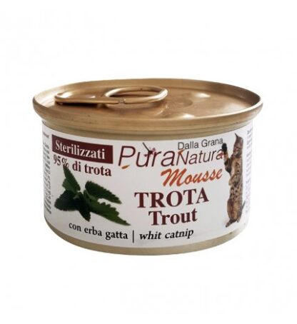 DALLA GRANA PURA NATURA GATTO STERILIZZATO MOUSSE TROTA DA 85 GR IN LATTINA
