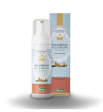 Derbe cane natural derma pet shampoo secco delicato per cani e cuccioli da 150 ml