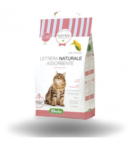 DERBE GATTO LETTIERA NATURAL DERMA PET ASSORBENTE DA 6 LITRI 2,85 KG