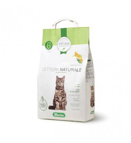 DERBE GATTO LETTIERA NATURAL DERMA PET NATURALE AL MAIS DA 6 LITRI 2,85 KG