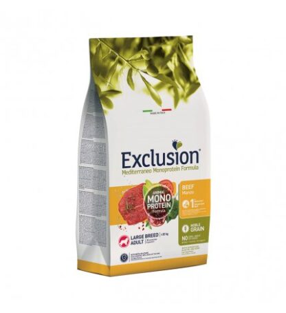 DORADO EXCLUSION CANE ADULT LARGE BREED NOBLE GRAIN MONOPROTEICO AL MANZO DA 12 KG