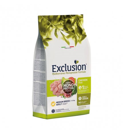 DORADO EXCLUSION CANE ADULT MEDIUM BREED NOBLE GRAIN MONOPROTEICO AL POLLO DA 12 KG