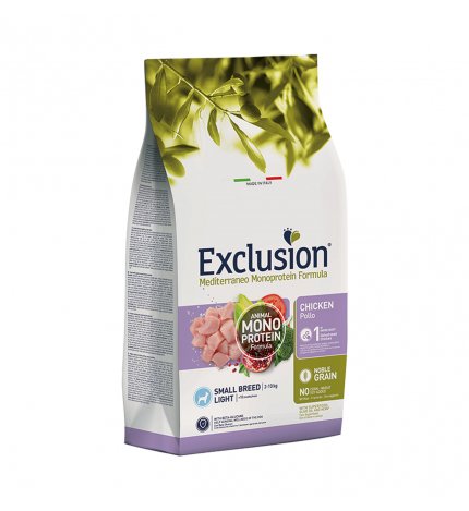 DORADO EXCLUSION CANE ADULT SMALL BREED NOBLE GRAIN MONOPROTEICO LIGHT AL POLLO DA 2 KG