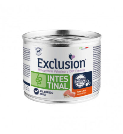 DORADO EXCLUSION CANE DIET ADULT ALL BREED INTESTINAL MAIALE E RISO DA 200 GR IN LATTINA