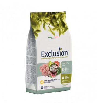 DORADO EXCLUSION CANE MATURE MEDIUM BREED NOBLE GRAIN MONOPROTEICO AL POLLO DA 12 KG