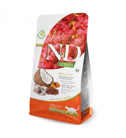 FARMINA N&D DELICIOUS GATTO ADULT QUINOA SKIN & COAT ARINGHE DA 5 KG