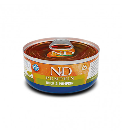 Farmina n&d delicious gatto pumpkin con anatra e zucca da 70 gr in lattina