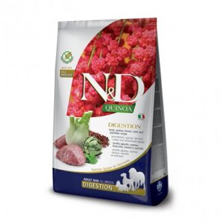 FARMINA N&D DELICIOUS GRAIN FREE CANE ADULT DIGESTION ALLA QUINOA E AGNELLO DA 7 KG