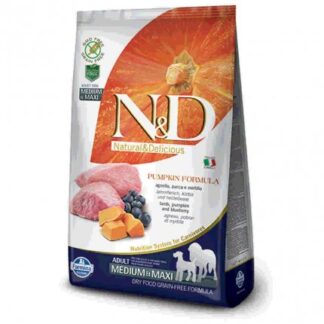 FARMINA N&D DELICIOUS GRAIN FREE CANE ADULT MEDIUM & MAXI CON AGNELLO ZUCCA MIRTILLO DA 2,5 KG