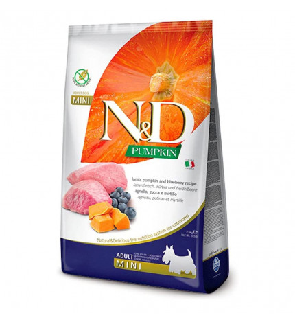 Farmina n&d delicious grain free cane adult mini con agnello zucca mirtillo da 2,5 kg