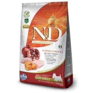 FARMINA N&D DELICIOUS GRAIN FREE CANE ADULT MINI CON POLLO ZUCCA MELOGRANO DA 800 GR