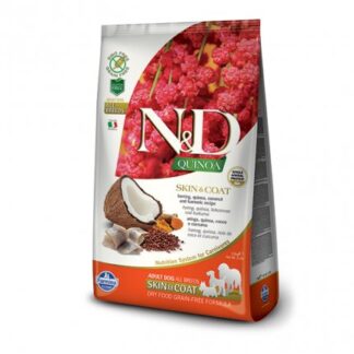 FARMINA N&D DELICIOUS GRAIN FREE CANE ADULT SKIN & COAT ALLA QUINOA E ARINGA DA 7 KG