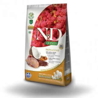 FARMINA N&D DELICIOUS GRAIN FREE CANE ADULT SKIN & COAT ALLA QUINOA E QUAGLIA DA 7 KG
