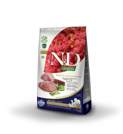 FARMINA N&D DELICIOUS GRAIN FREE CANE ADULT WEIGHT MANAGEMENT ALLA QUINOA E AGNELLO DA 2,5 KG