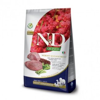 FARMINA N&D DELICIOUS GRAIN FREE CANE ADULT WEIGHT MANAGEMENT ALLA QUINOA E AGNELLO DA 7 KG