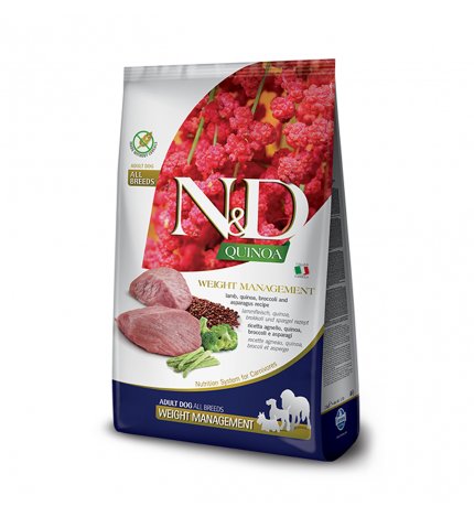 FARMINA N&D DELICIOUS GRAIN FREE CANE ADULT WEIGHT MANAGEMENT ALLA QUINOA E AGNELLO DA 7 KG