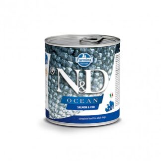 FARMINA N&D DELICIOUS GRAIN FREE CANE OCEAN CON SALMONE E MERLUZZO DA 285 GR IN LATTINA