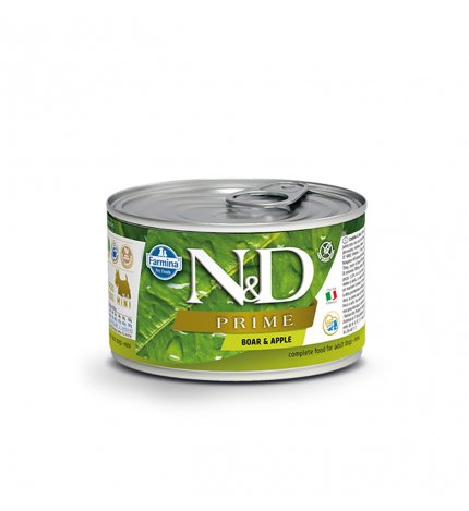 Farmina n&d delicious grain free cane adult prime cinghiale e mela da 140 gr in lattina