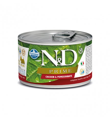FARMINA N&D DELICIOUS GRAIN FREE CANE PRIME CON POLLO E MELOGRANO DA 140 GR IN LATTINA