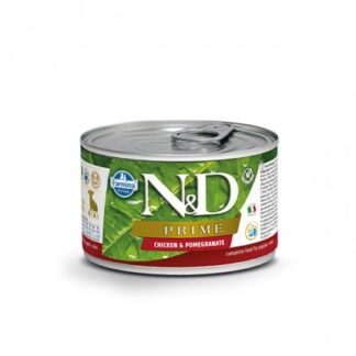 FARMINA N&D DELICIOUS GRAIN FREE CANE PRIME PUPPY CON POLLO E MELOGRANO DA 140 GR IN LATTINA