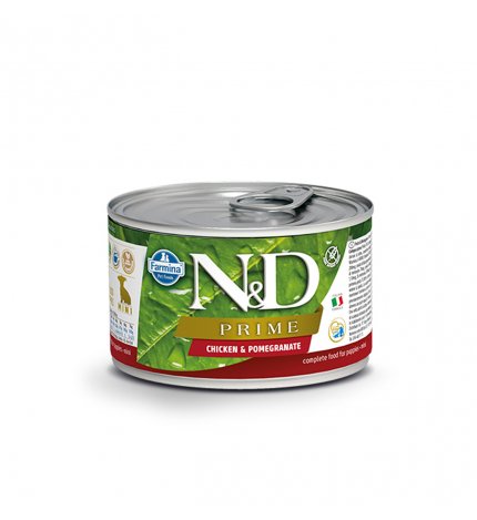 FARMINA N&D DELICIOUS GRAIN FREE CANE PRIME PUPPY CON POLLO E MELOGRANO DA 140 GR IN LATTINA