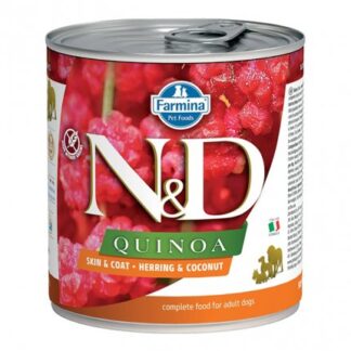 FARMINA N&D DELICIOUS GRAIN FREE CANE QUINOA CON ARINGA DA 285 GR IN LATTINA