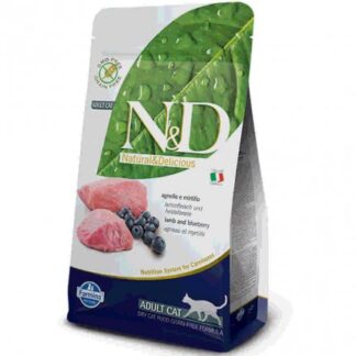 FARMINA N&D DELICIOUS GRAIN FREE GATTO ADULT CON AGNELLO MIRTILLO DA 1,5 KG