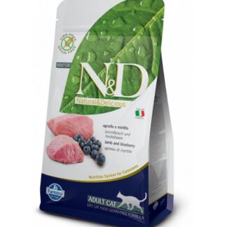 FARMINA N&D DELICIOUS GRAIN FREE GATTO ADULT CON AGNELLO MIRTILLO DA 5 KG