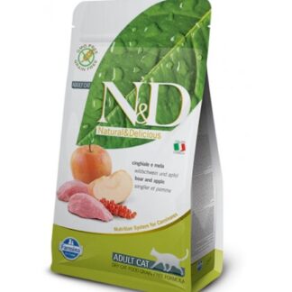 FARMINA N&D DELICIOUS GRAIN FREE GATTO ADULT CON CINGHIALE MELA DA 1,5 KG
