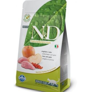 FARMINA N&D DELICIOUS GRAIN FREE GATTO ADULT CON CINGHIALE MELA DA 5 KG
