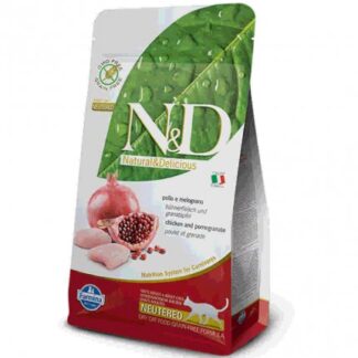 FARMINA N&D DELICIOUS GRAIN FREE GATTO ADULT NEUTERED CON POLLO MELOGRANO DA 1,5 KG