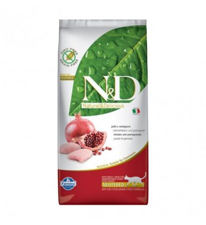 FARMINA N&D DELICIOUS GRAIN FREE GATTO ADULT NEUTERED CON POLLO MELOGRANO DA 5 KG