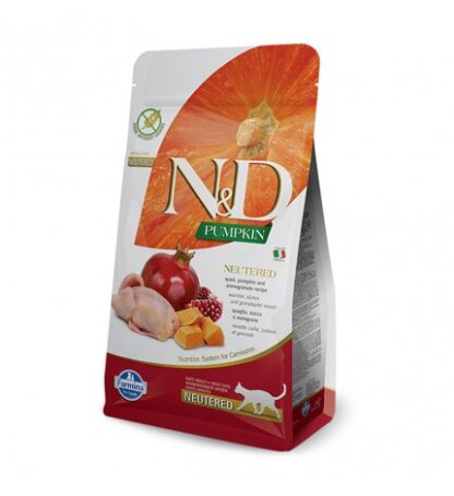 FARMINA N&D DELICIOUS GRAIN FREE GATTO ADULT NEUTERED CON QUAGLIA ZUCCA E MELOGRANO DA 5 KG