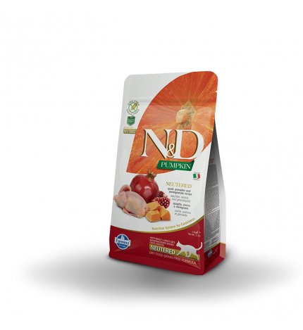 FARMINA N&D DELICIOUS GRAIN FREE GATTO ADULT NEUTERED CON QUAGLIA ZUCCA MELOGRANO DA 1,5 KG