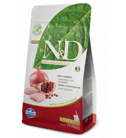 FARMINA N&D DELICIOUS GRAIN FREE GATTO KITTEN CON POLLO MELOGRANO DA 1,5 KG