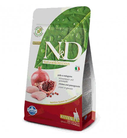 FARMINA N&D DELICIOUS GRAIN FREE GATTO KITTEN CON POLLO MELOGRANO DA 300 GR