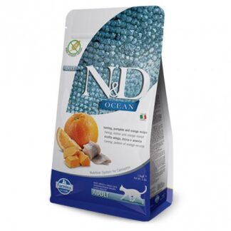 FARMINA N&D DELICIOUS GRAIN FREE GATTO OCEAN ADULT CON ARINGHE ZUCCA ARANCIA DA 1,5 KG