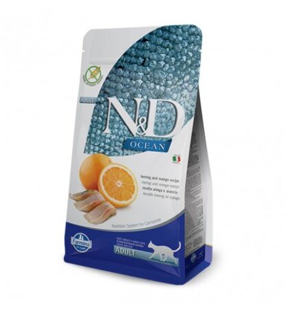 FARMINA N&D DELICIOUS GRAIN FREE GATTO OCEAN CON ARINGA E ARANCIA DA 5 KG