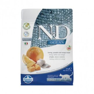 FARMINA N&D DELICIOUS GRAIN FREE GATTO OCEAN CON ARINGA ZUCCA E ARANCIA DA 300 GR