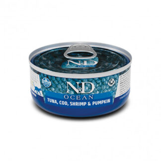 Farmina n&d delicious grain free gatto ocean con tonno merluzzo gamberi e zucca da 70 gr in lattina