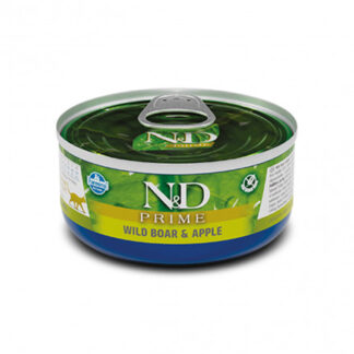 Farmina n&d delicious grain free gatto prime con cinghiale e mela da 70 gr in lattina