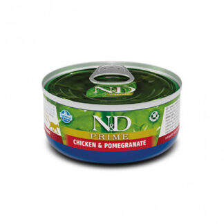 Farmina n&d delicious grain free gatto prime con pollo e melograno da 70 gr in lattina