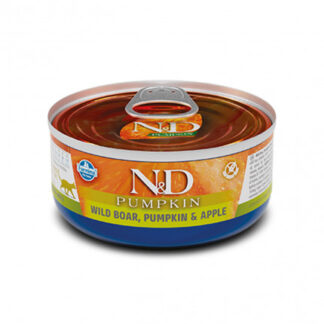 Farmina n&d delicious grain free gatto pumpkin con cinghiale zucca mela da 70 gr in lattina