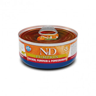 Farmina n&d delicious grain free gatto pumpkin con pollo zucca e melograno da 70 gr in lattina
