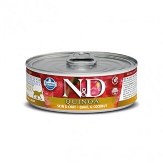 FARMINA N&D DELICIOUS GRAIN FREE GATTO QUINOA SKIN & COAT CON QUAGLIA DA 80 GR IN LATTINA